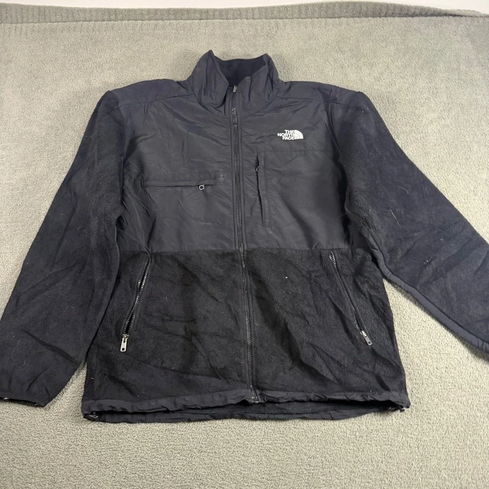 The North Face Mens Denali Fleece Jacket Black Full Zip Mock Neck Large